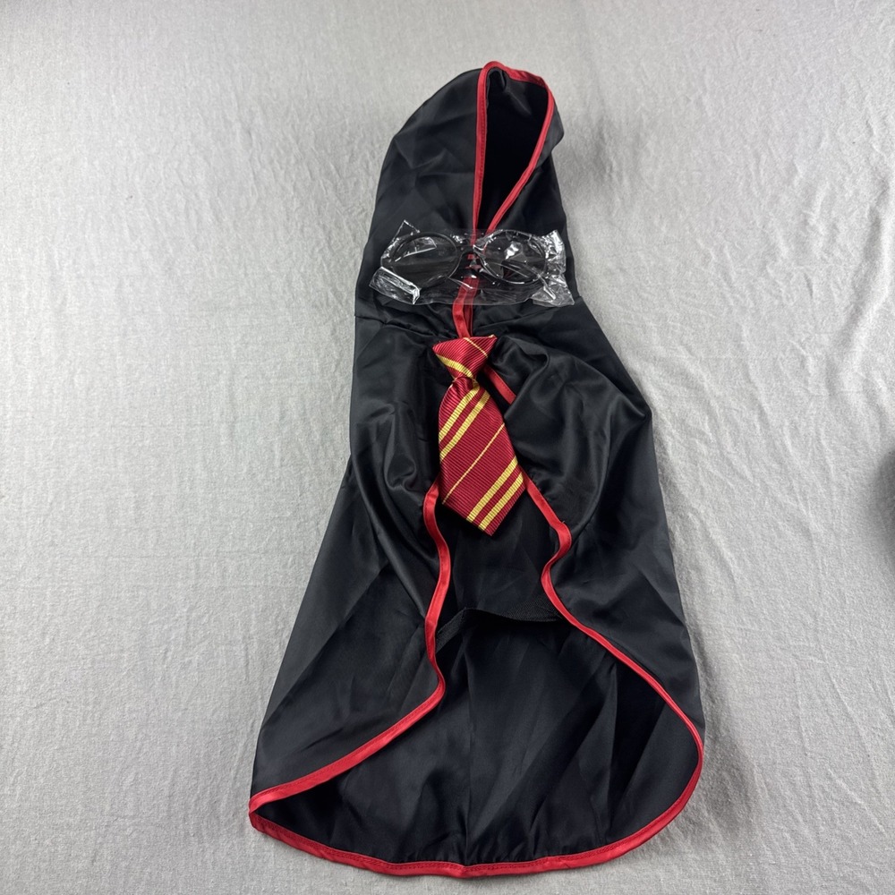 Harry Potter Cape Pet Dog Size L Cosplay Halloween Costume w/ Tie & Glasses